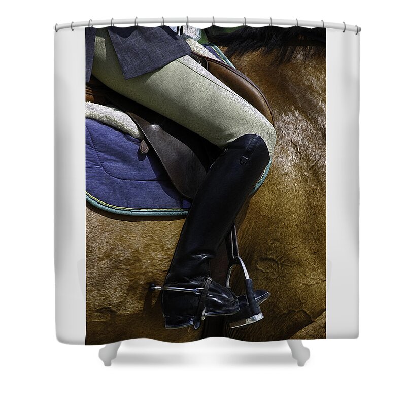 Horse Shower Curtain featuring the photograph The Equestrian by Phil Cardamone
