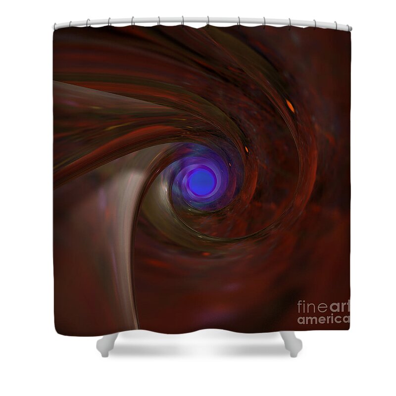 Peter R Nicholls Abstract Fine Artist Canada Shower Curtain featuring the digital art The Falcon's Eye  Ultra Violet Vision by Peter R Nicholls