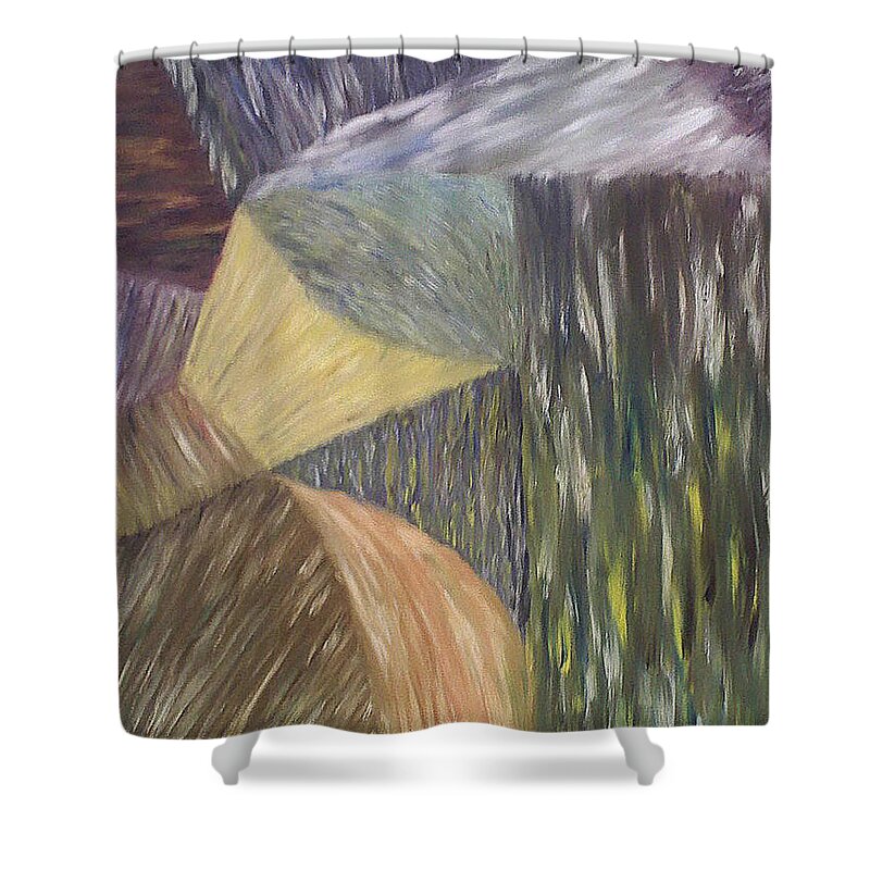 Falls Shower Curtain featuring the painting The Falling by Michael Benjamin