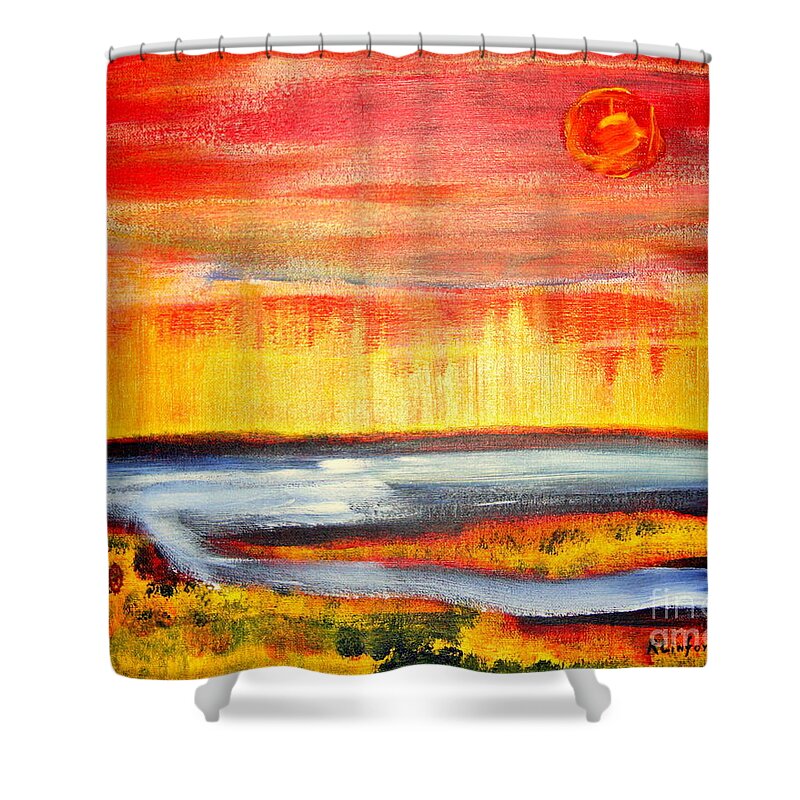 Handcart Shower Curtain featuring the painting The First Handcart is Faith by Richard W Linford