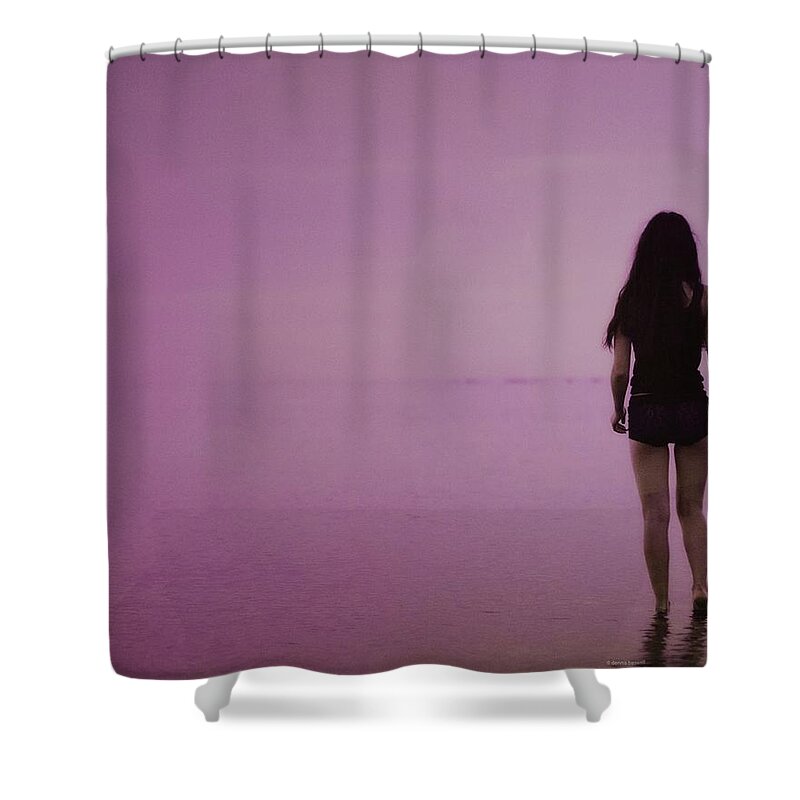 Beach Scenes Shower Curtain featuring the photograph Entering a new dimension by Dennis Baswell