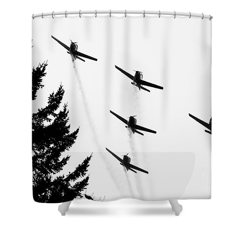 Planes Shower Curtain featuring the photograph The Fly Past by Chris Dutton