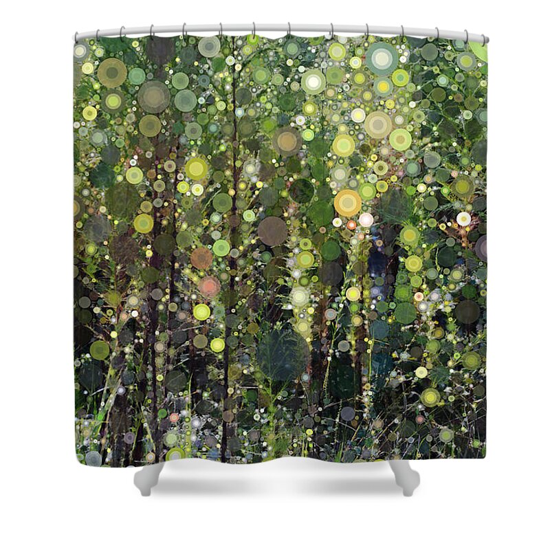 Digital Shower Curtain featuring the digital art The Forest by Linda Bailey
