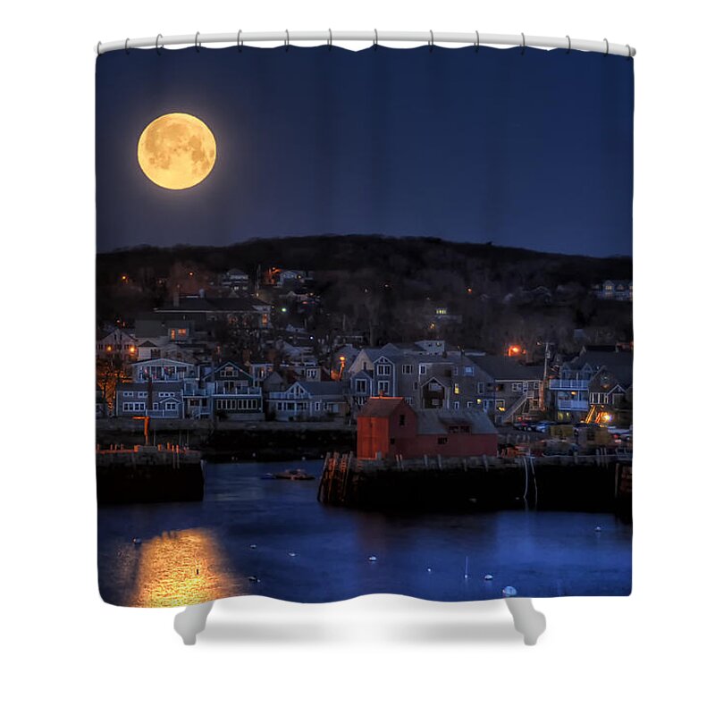 Moon Shower Curtain featuring the photograph The Full Worm Moon by Liz Mackney