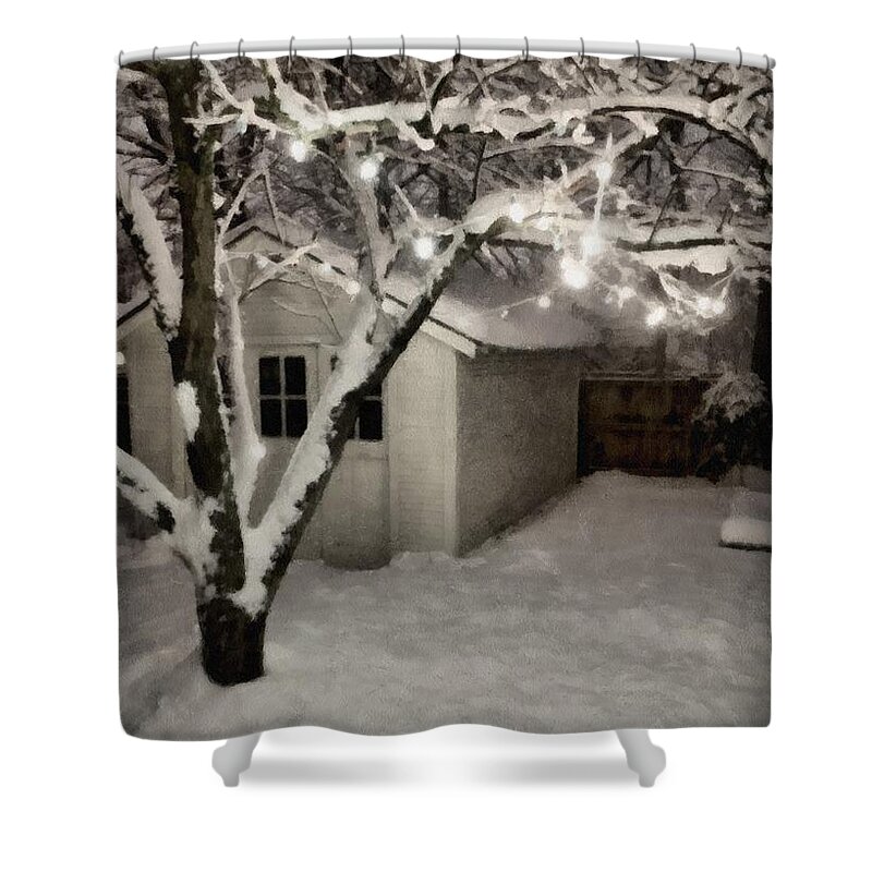 Garage Shower Curtain featuring the photograph The Garden Sleeps by Michelle Calkins