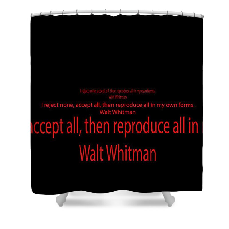 Walt Whitman Quote Shower Curtain featuring the painting The Generations Mural IV by David Bridburg