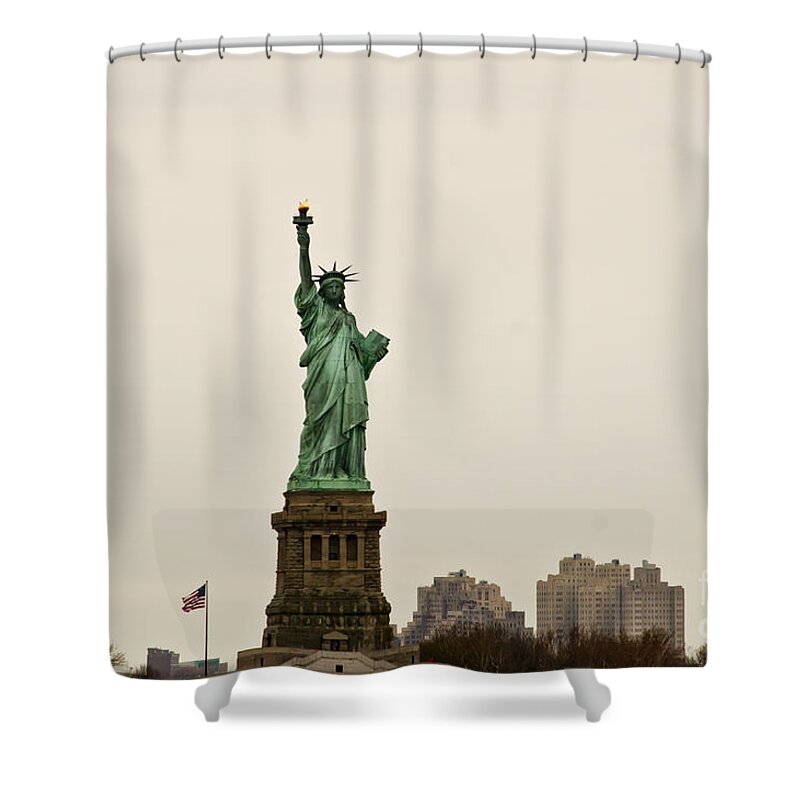 Statue Of Liberty In New York Shower Curtain featuring the photograph The gift by Elena Perelman