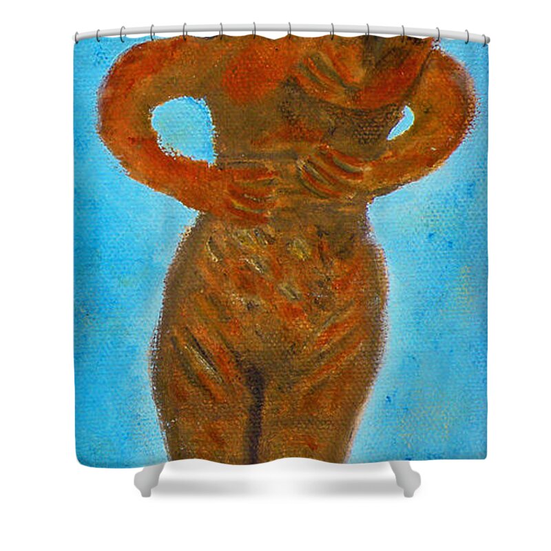 Augusta Stylianou Shower Curtain featuring the photograph The Goddess Astarte. by Augusta Stylianou