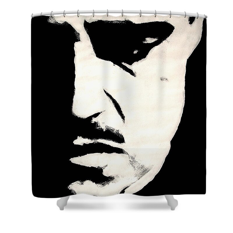 Godfather Shower Curtain featuring the painting The Godfather by Dale Loos Jr