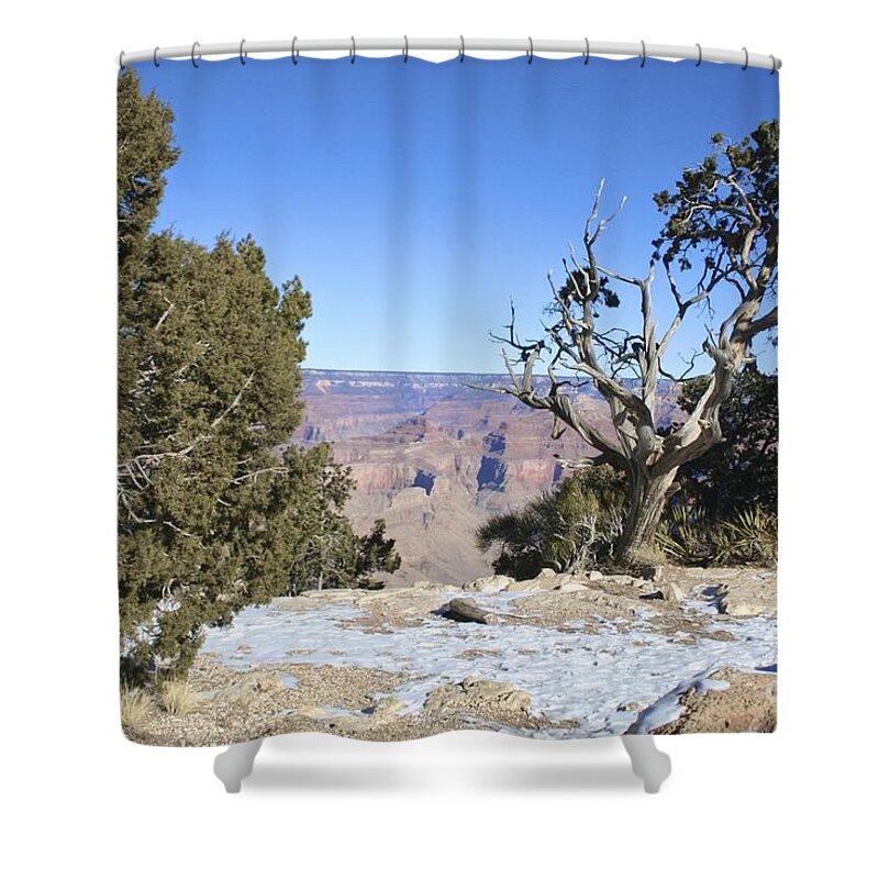 Grand Shower Curtain featuring the photograph The Grand Canyon in January by Christy Gendalia