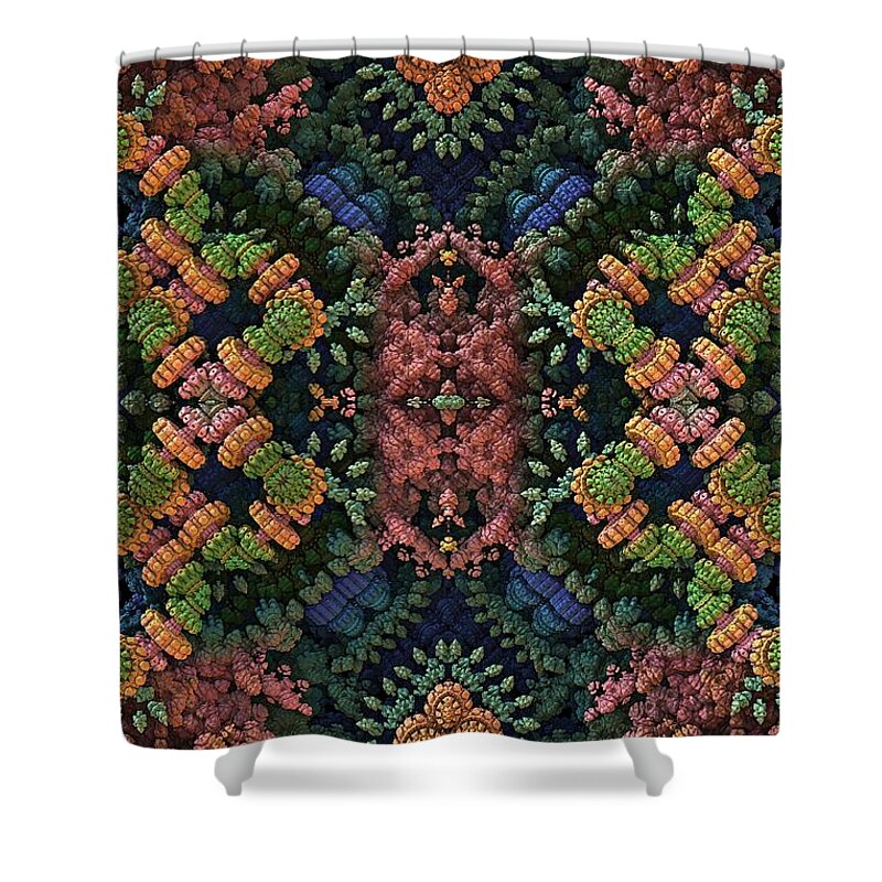 Fractal Shower Curtain featuring the digital art The Grotto by Lyle Hatch