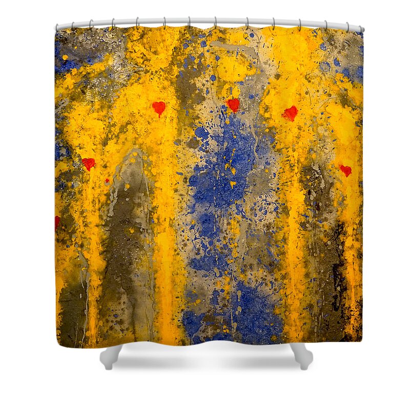Original Art Shower Curtain featuring the painting The Guardians of Heaven by Giorgio Tuscani