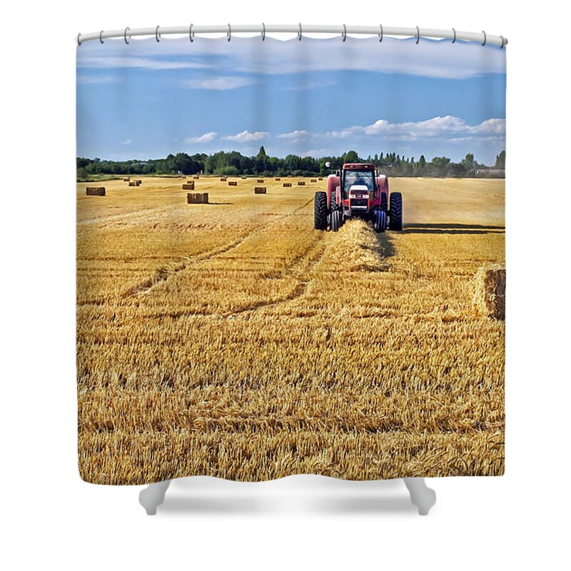 Landscape Shower Curtain featuring the photograph The Harvest by Keith Armstrong