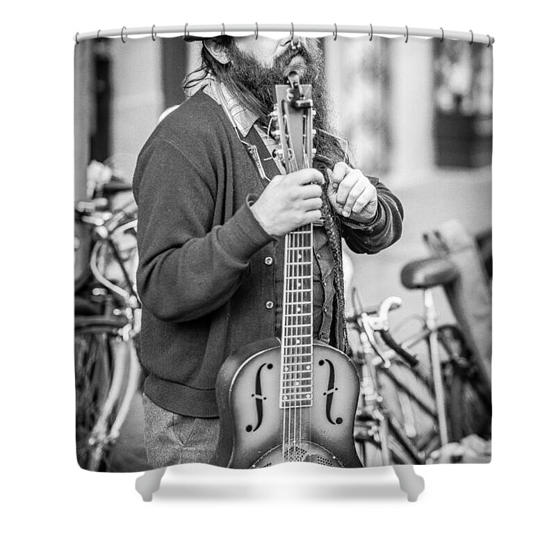Music Shower Curtain featuring the photograph The Hat by David Downs