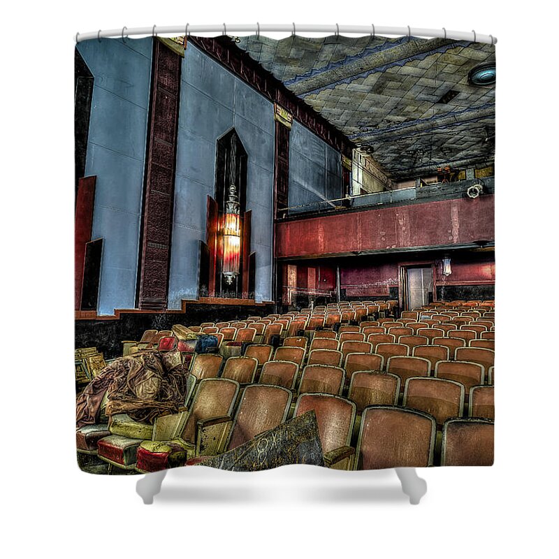 Cole Theater Shower Curtain featuring the photograph The Haunted Cole Theater by David Morefield