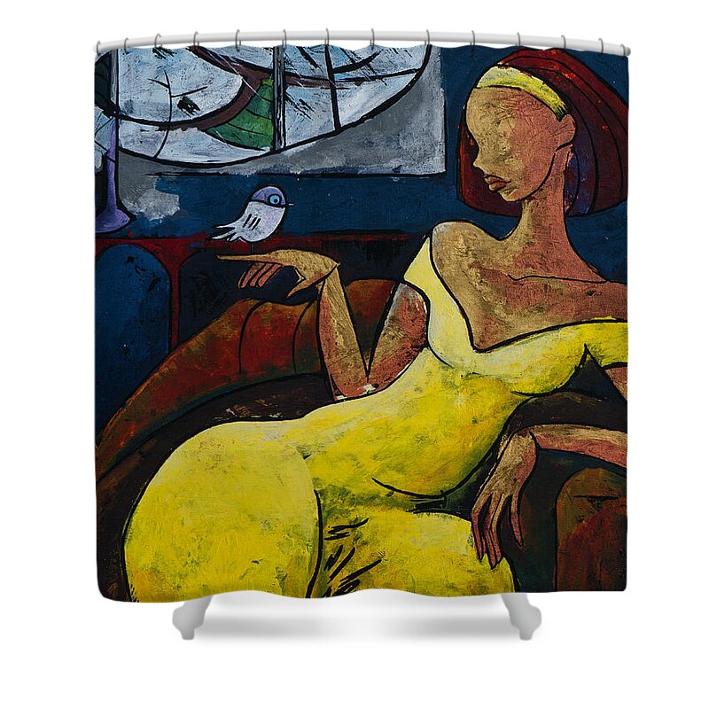 Love Shower Curtain featuring the painting The Healing Process - From The Eternal WHYs series by Elisabeta Hermann