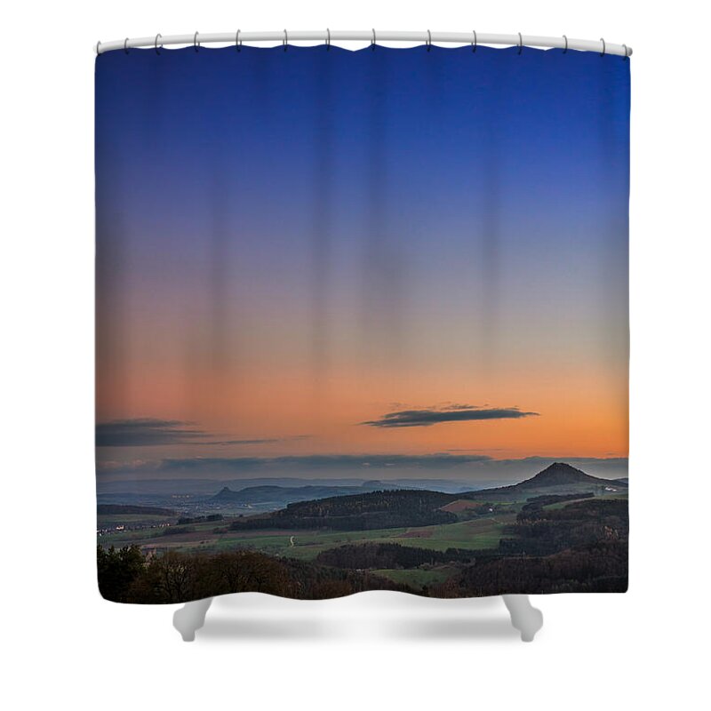 Hegau Shower Curtain featuring the photograph Sunset in the Hegau by Bernd Laeschke