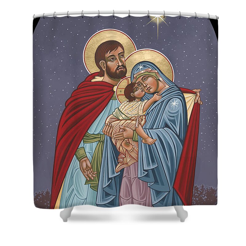 Bethlehem Shower Curtain featuring the painting The Holy Family for the Holy Family Hospital of Bethlehem by William Hart McNichols