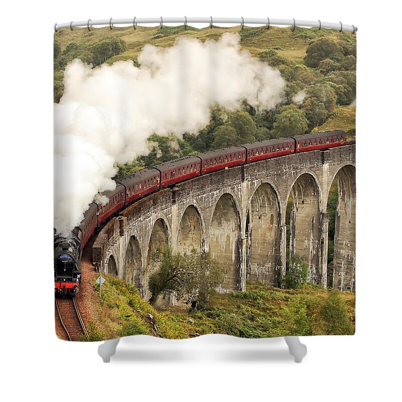 The Jacobite Shower Curtain featuring the photograph The Jacobite by Grant Glendinning