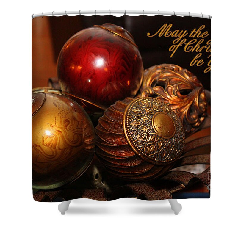The Joys Of Christmas Shower Curtain featuring the photograph The Joys of Christmas by Kathy White
