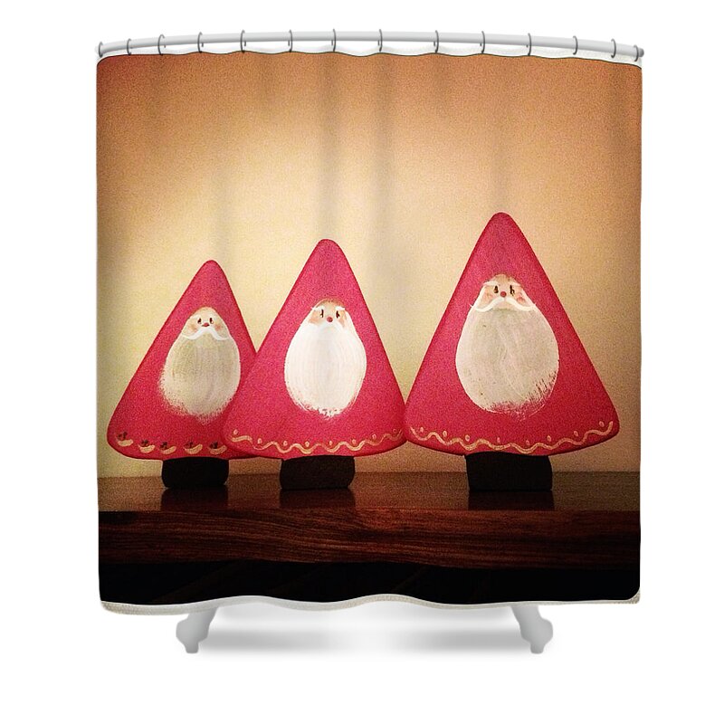Jultomten Shower Curtain featuring the photograph The Jultomtens by Natasha Marco