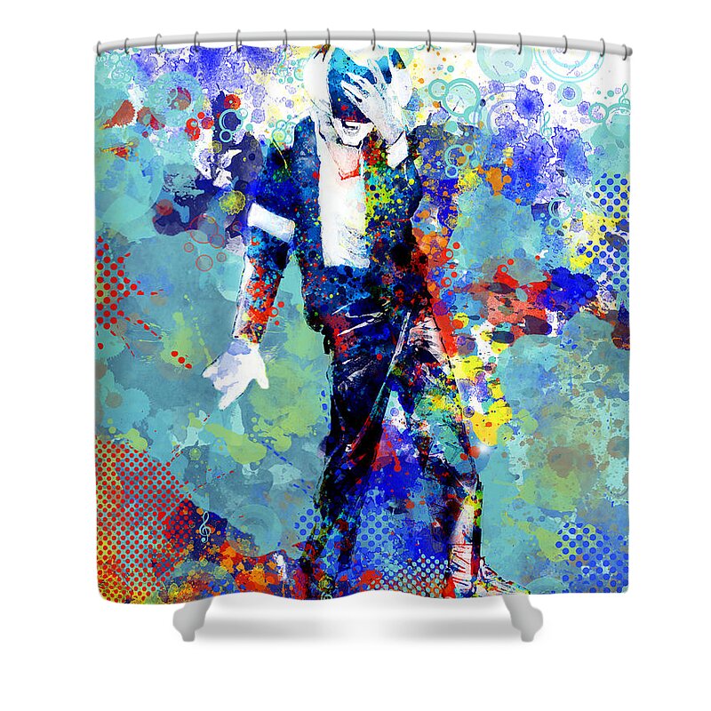 Michael Jackson Shower Curtain featuring the painting The king by Bekim M