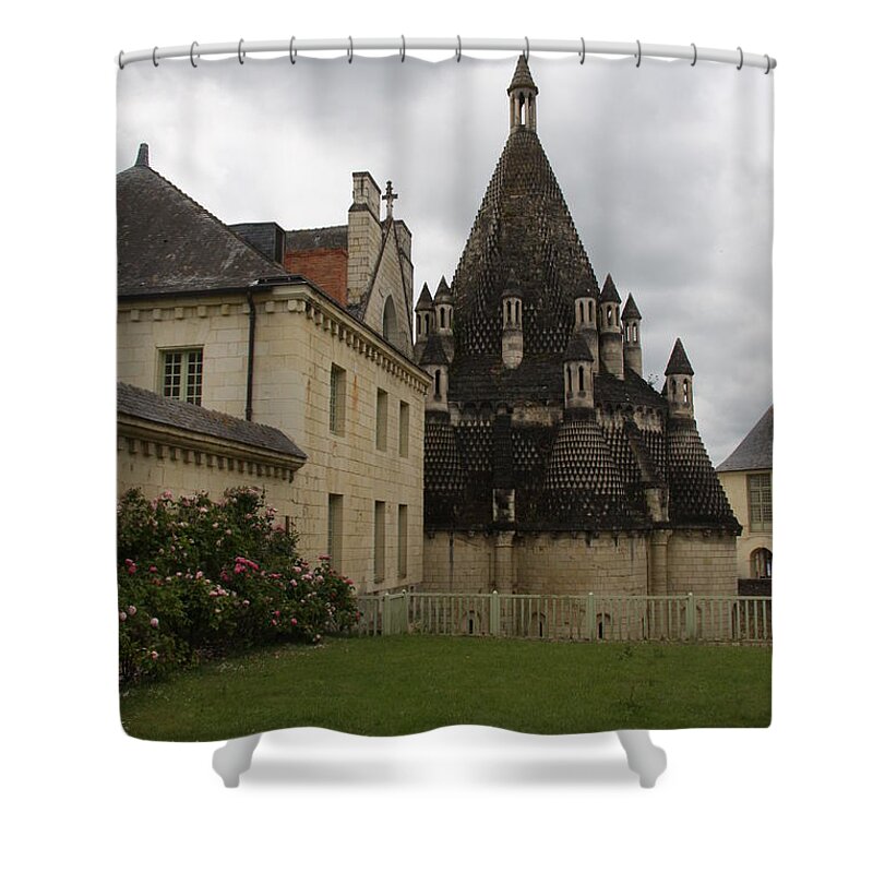 Kitchen Shower Curtain featuring the photograph The Kitchenbuilding - Abbey Fontevraud by Christiane Schulze Art And Photography