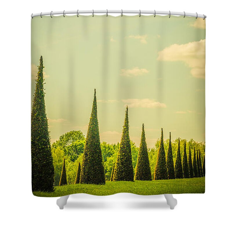 20th Centuary Garden Shower Curtain featuring the photograph The Knot Garden's Triangular Landscaping by Lenny Carter
