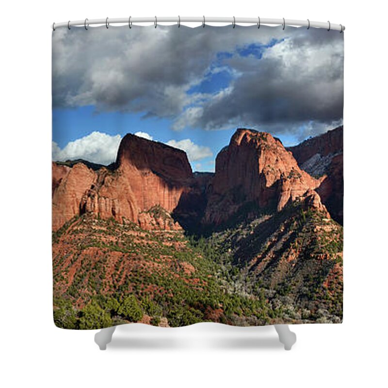 Scenics Shower Curtain featuring the photograph The Kolob Canyons by Federica Grassi