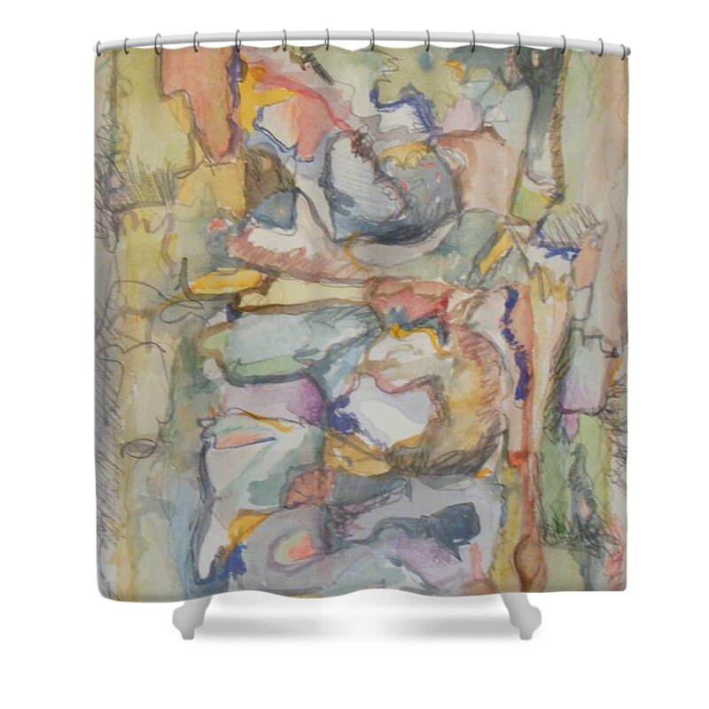 The Labyrinth Shower Curtain featuring the painting The Labyrinth by Esther Newman-Cohen