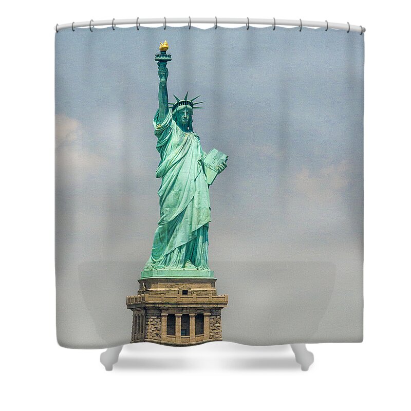 Statue Shower Curtain featuring the photograph The Lady by Jean Noren