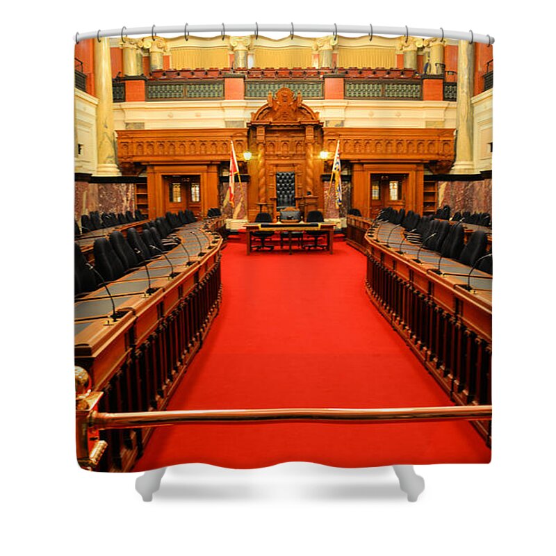 Victoria Shower Curtain featuring the photograph The Legislature Victoria BC by Lawrence Christopher