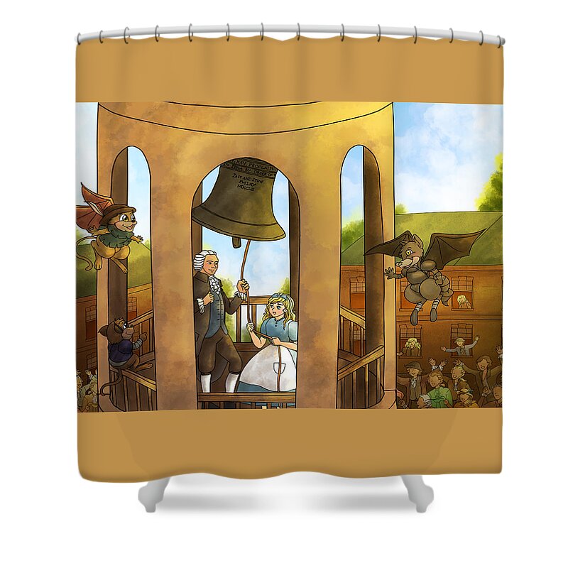 Wurtherington Shower Curtain featuring the painting The Liberty Bell by Reynold Jay