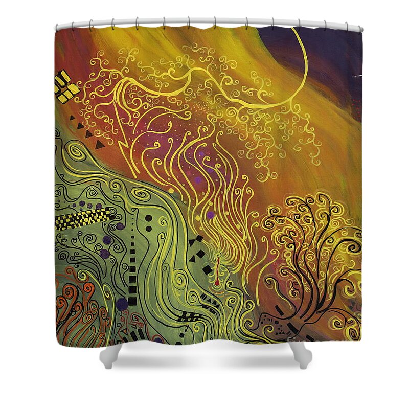 Klimt Shower Curtain featuring the painting The Life Of My Son For All by Stefan Duncan