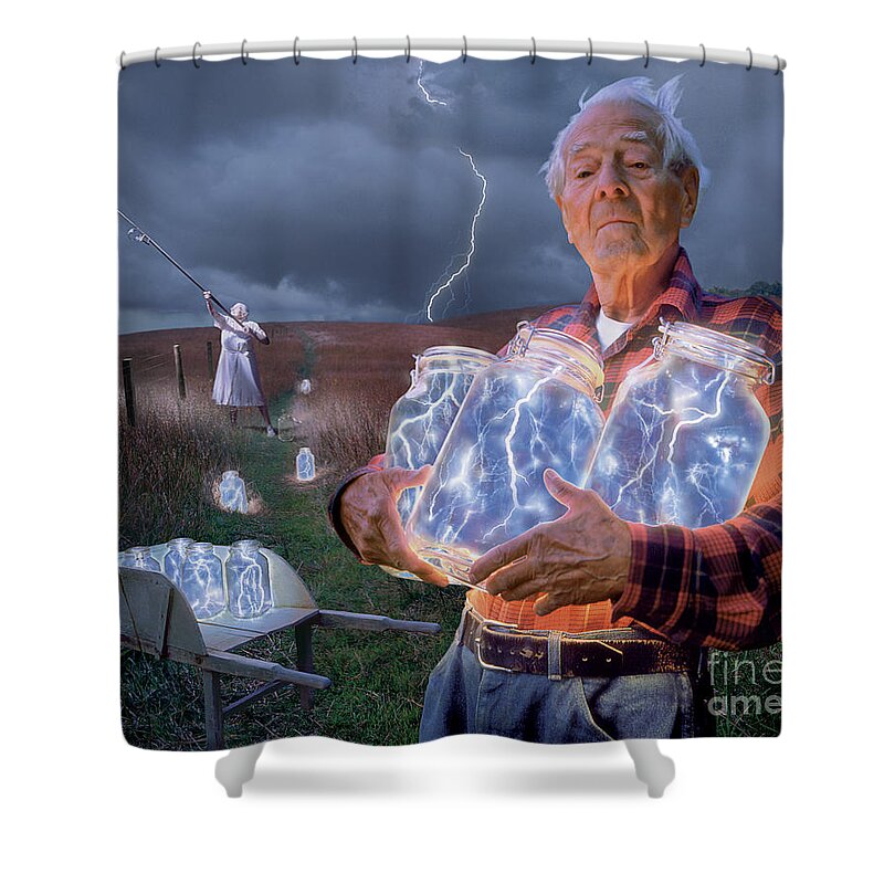 Old Couple Shower Curtains