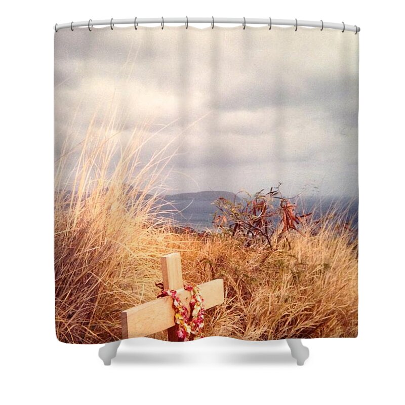 Cross Shower Curtain featuring the photograph The Little Cross by Carla Carson