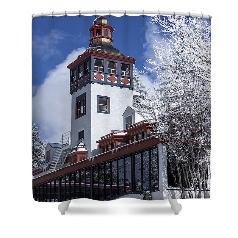 Cloudcroft Shower Curtain featuring the photograph The Lodge in Cloudcroft NM by Diana Powell
