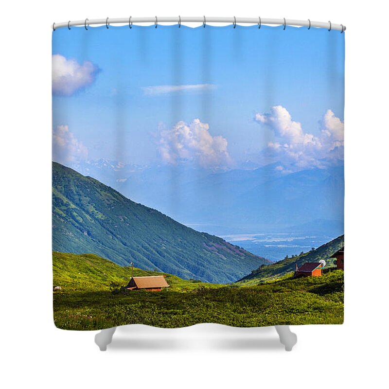 Landscape Shower Curtain featuring the photograph Hatchers Pass Lodge by Kyle Lavey