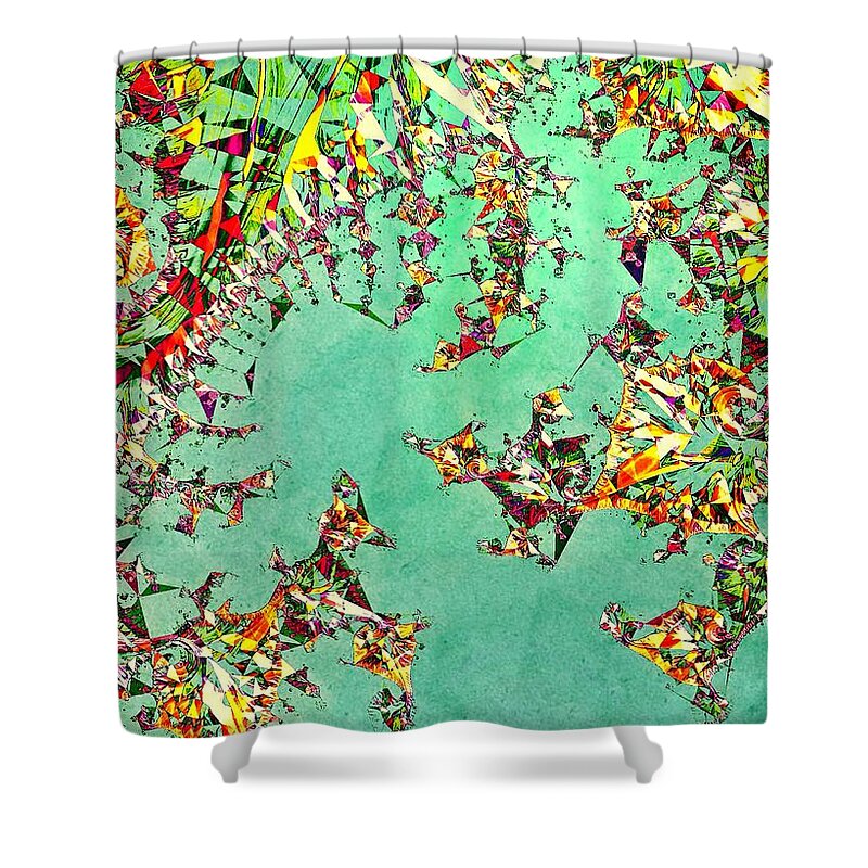 Mad Hatters Fractal Shower Curtain featuring the digital art The Mad Hatter's Fractal by Susan Maxwell Schmidt