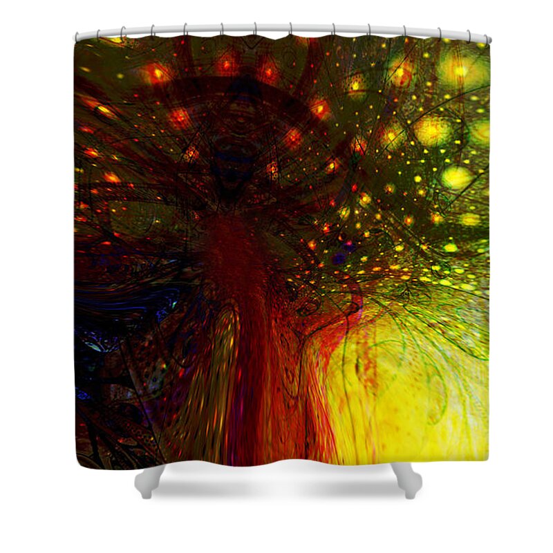 Tree Shower Curtain featuring the digital art The Magic Tree by Linda Sannuti