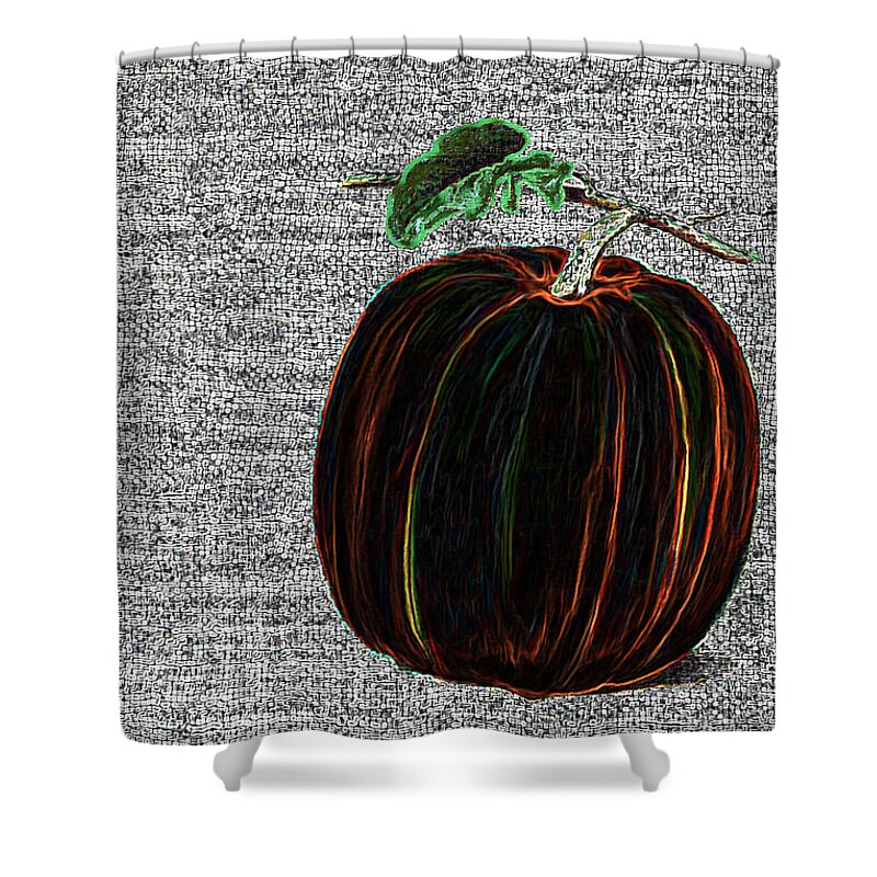 Pumpkin Shower Curtain featuring the painting The Magical Pumkin by Portraits By NC