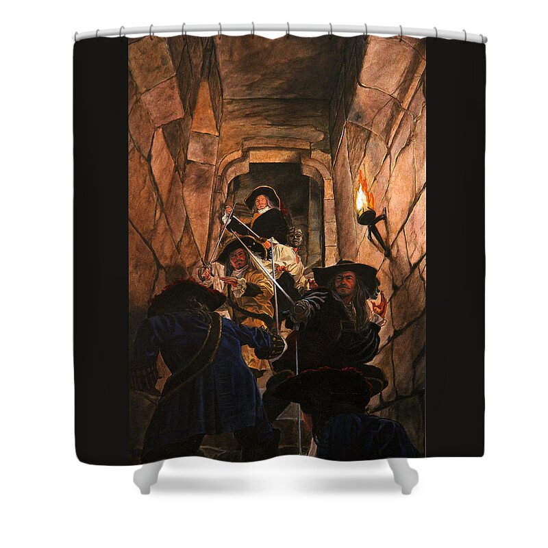Whelan Art Shower Curtain featuring the painting The Man in the Iron Mask by Patrick Whelan
