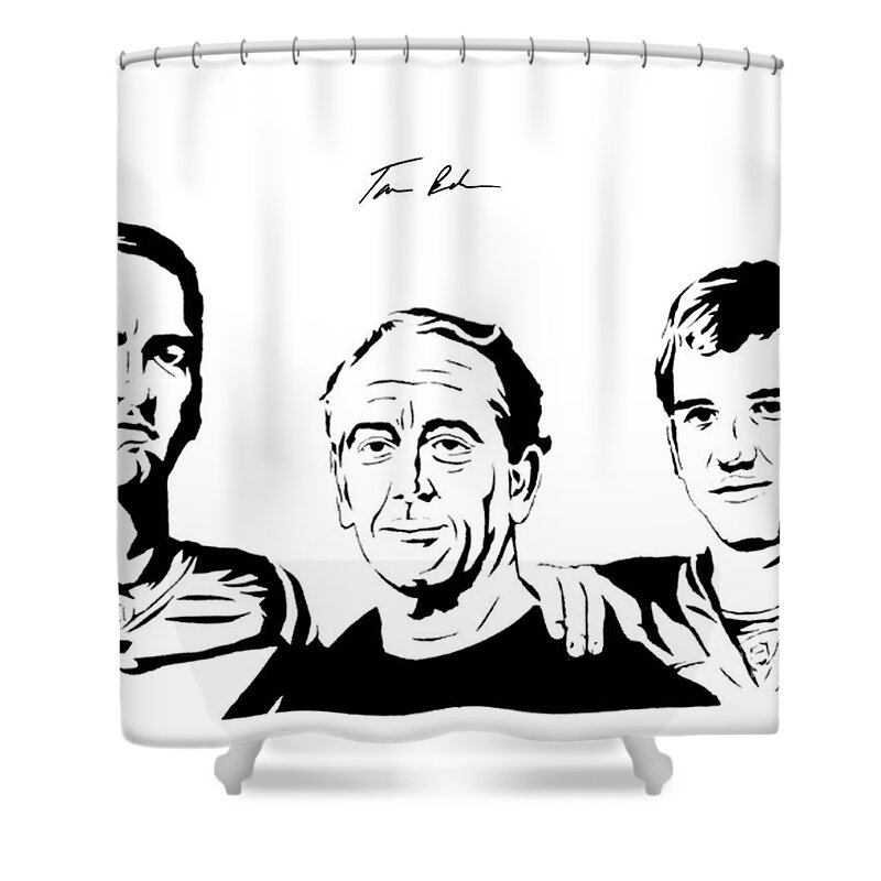 Archie Shower Curtain featuring the painting the Mannings by Tamir Barkan