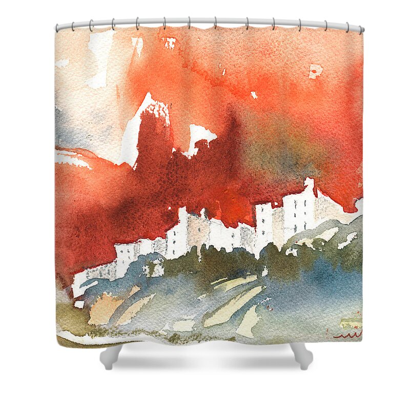 Travel Shower Curtain featuring the painting The Menerbes Where Nicolas de Stael lived by Miki De Goodaboom