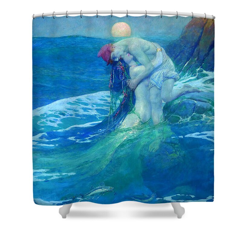 Howard Pyle Shower Curtain featuring the painting The Mermaid by Howard Pyle
