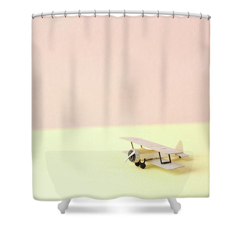 Shadow Shower Curtain featuring the photograph The Model Of The Airplane Made Of The by Yagi Studio