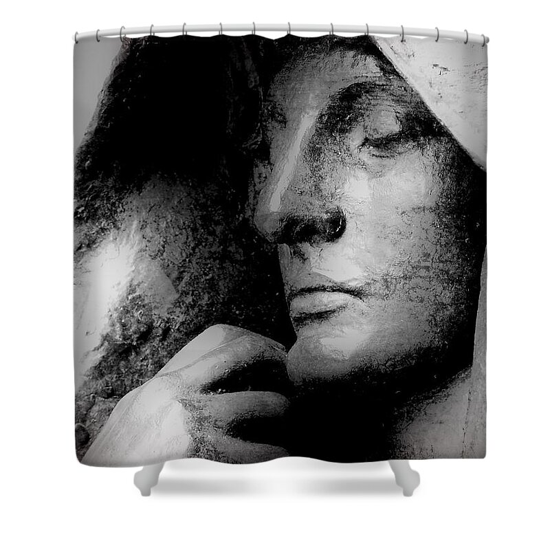 Statue Shower Curtain featuring the photograph The Mystery of the Hereafter by Mike Martin