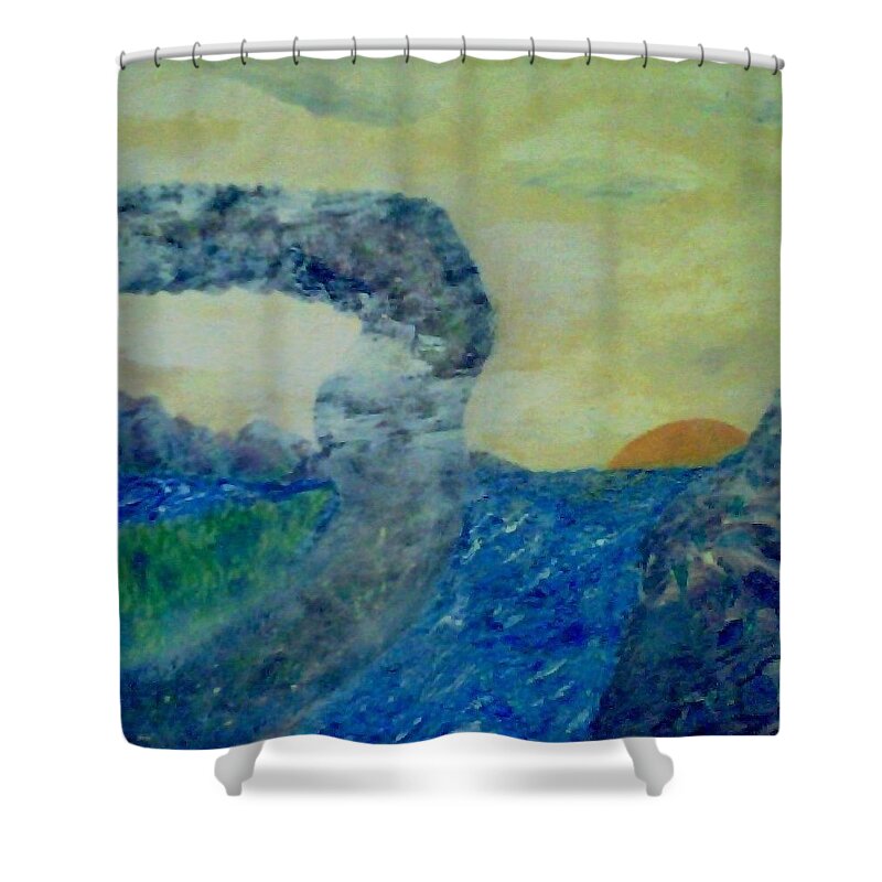 Water Shower Curtain featuring the painting The Narrow Way by Suzanne Berthier