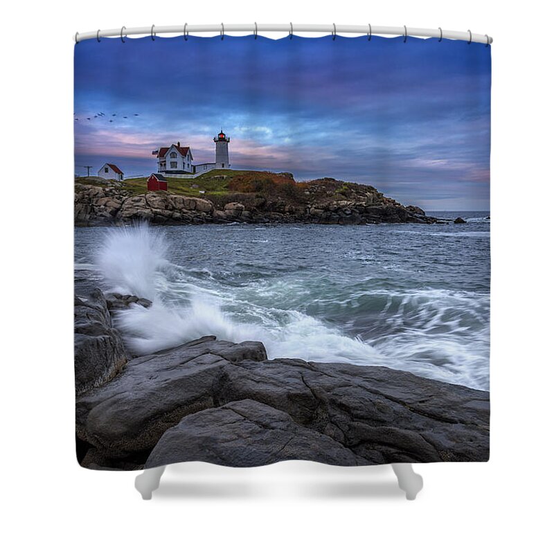 Cape Neddick Shower Curtain featuring the photograph The Nubble In Color by Rick Berk
