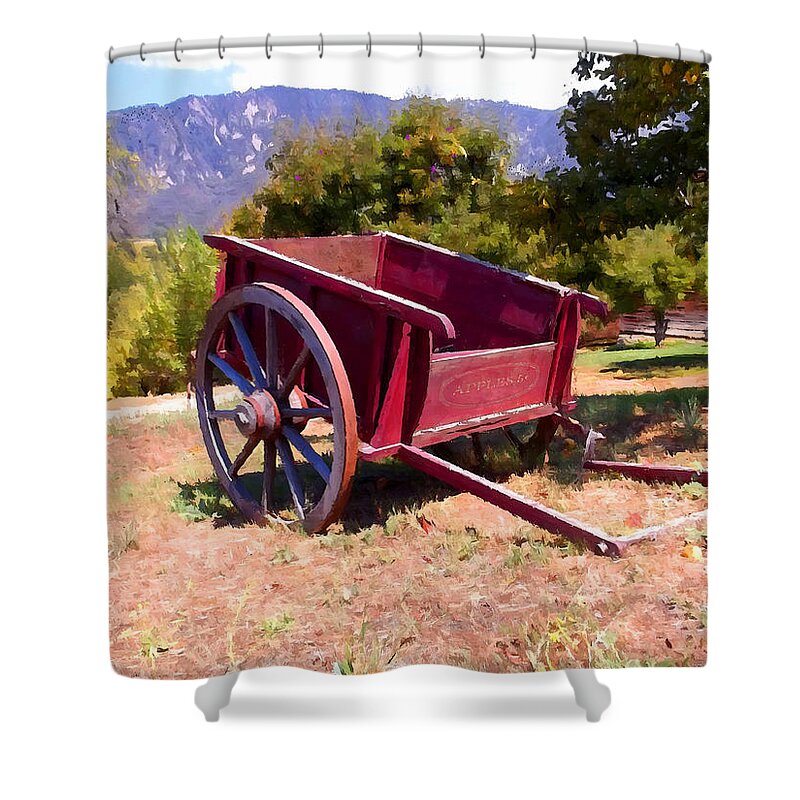 The Old Apple Cart Shower Curtain featuring the photograph The Old Apple Cart by Glenn McCarthy Art and Photography